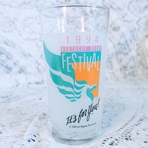 COLLECTIBLE 1994 KENTUCKY DERBY FESTIVAL GLASS/ MINT JULEP RECIPE PEGASUS HORSE